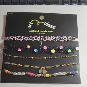 Art Class Colorful Choker & Necklace Set